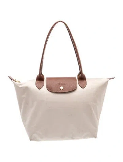 Pre-owned Longchamp Nylon Tote In Neutrals
