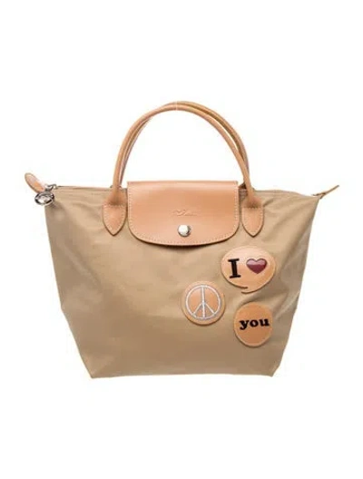 Pre-owned Longchamp Nylon Tote In Neutrals