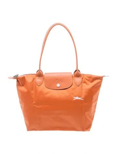 Pre-owned Longchamp Nylon Tote In Orange