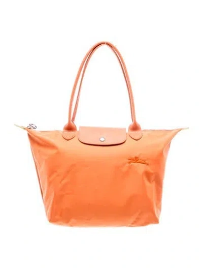Pre-owned Longchamp Nylon Tote In Orange