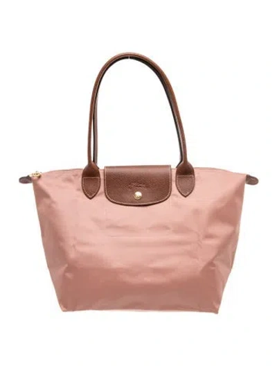 Pre-owned Longchamp Nylon Tote In Pink
