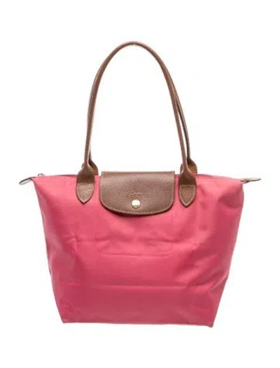 Pre-owned Longchamp Nylon Tote In Pink