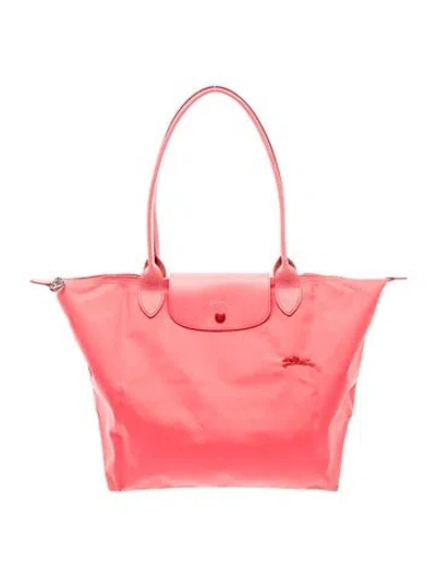 Pre-owned Longchamp Nylon Tote In Pink