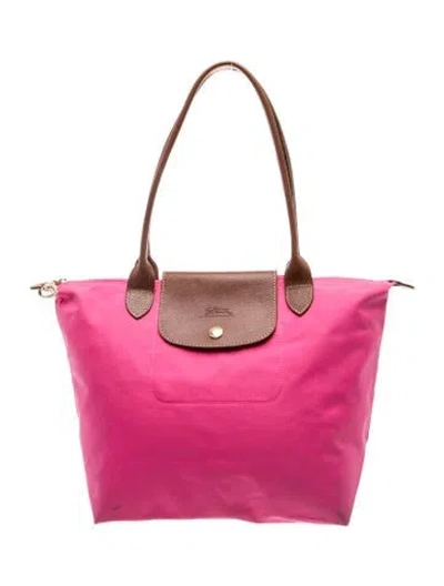 Pre-owned Longchamp Nylon Tote In Pink