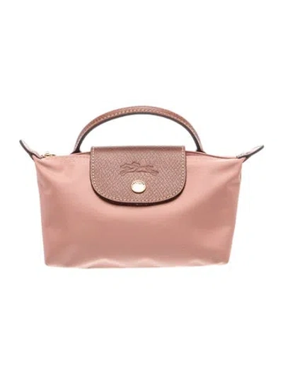 Pre-owned Longchamp Nylon Tote In Pink