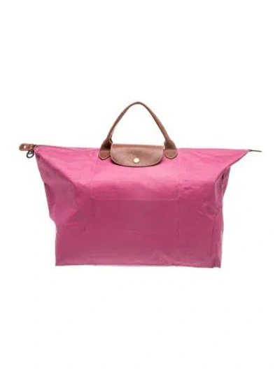 Pre-owned Longchamp Nylon Tote In Pink