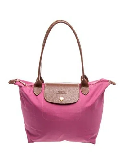 Pre-owned Longchamp Nylon Tote In Pink