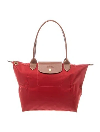 Pre-owned Longchamp Nylon Tote In Pink