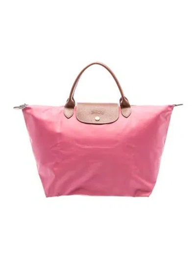Pre-owned Longchamp Nylon Tote In Pink