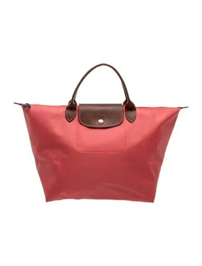Pre-owned Longchamp Nylon Tote In Pink