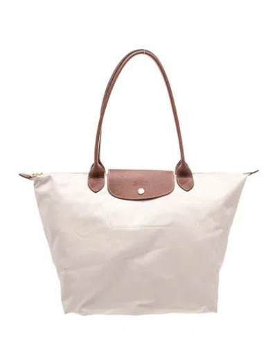 Pre-owned Longchamp Nylon Tote In Pink