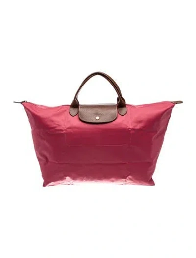 Pre-owned Longchamp Nylon Tote In Pink