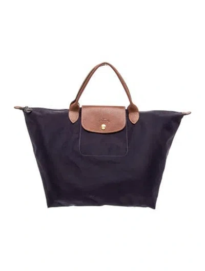 Pre-owned Longchamp Nylon Tote In Purple