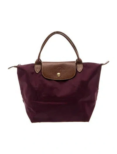 Pre-owned Longchamp Nylon Tote In Purple