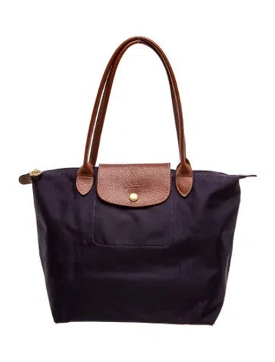 Pre-owned Longchamp Nylon Tote In Purple