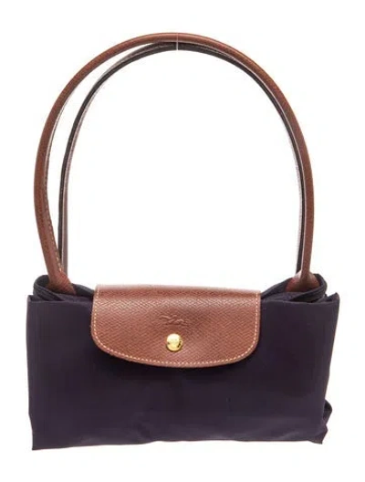 Pre-owned Longchamp Nylon Tote In Purple