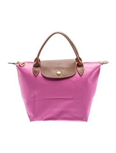 Pre-owned Longchamp Nylon Tote In Purple