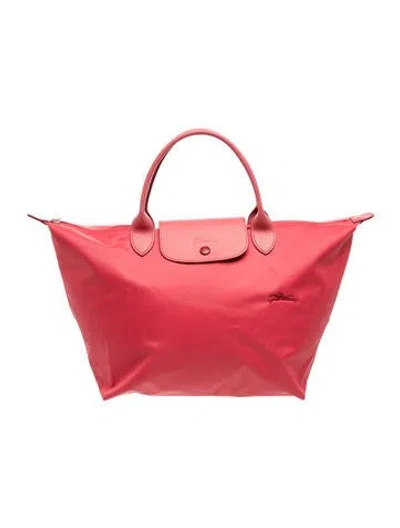 Pre-owned Longchamp Nylon Tote In Red