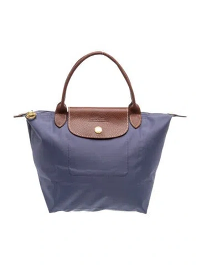 Pre-owned Longchamp Nylon Tote Vintage In Purple