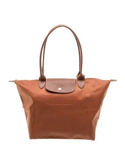 Pre-owned Longchamp Nylon Tote W/ Tags In Brown
