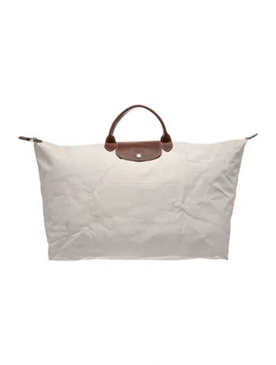 Pre-owned Longchamp Nylon Weekender Bag In Brown