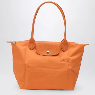 Longchamp Medium Le Pliage Green Tote Bag In 橘色