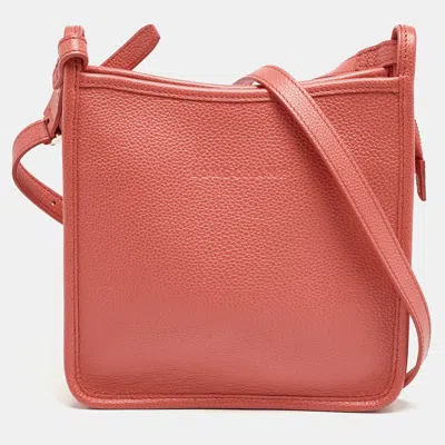 Pre-owned Longchamp Orange Leather Le Foulonné Crossbody Bag
