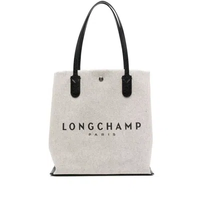 Longchamp Logo-print Canvas Tote In Beige