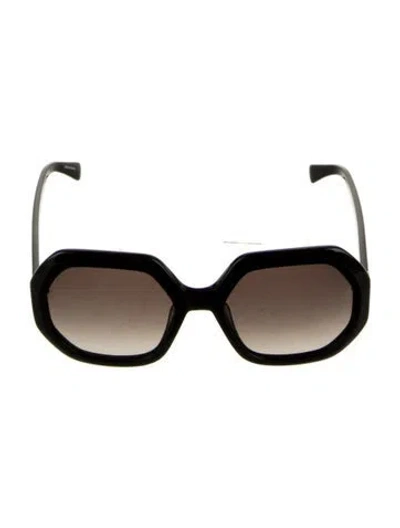 Pre-owned Longchamp Oversize Gradient Sunglasses In Black