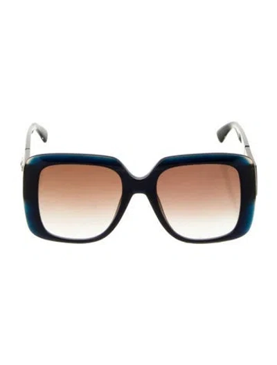 Pre-owned Longchamp Oversize Gradient Sunglasses In Blue