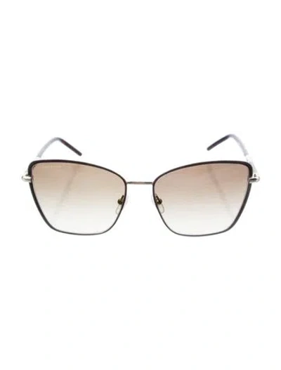 Pre-owned Longchamp Oversize Gradient Sunglasses In Gold