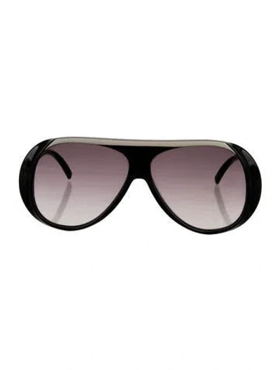Pre-owned Longchamp Oversize Tinted Sunglasses In Black/white