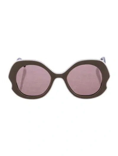 Pre-owned Longchamp Oversize Tinted Sunglasses In Brown
