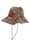 Longchamp Packable Wide Brim Hat In Brown