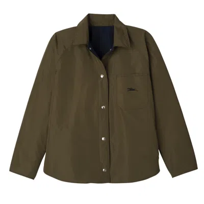 Longchamp Padded Blouson In Marine/artichaut