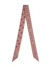 Longchamp Pink Printed Bandana Scarf In Pink