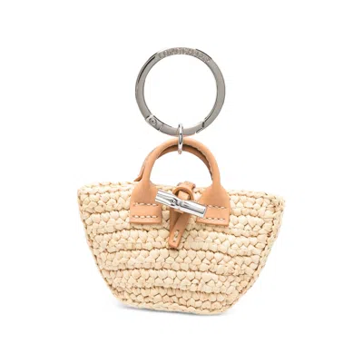 Longchamp Paris Keyring In Beige