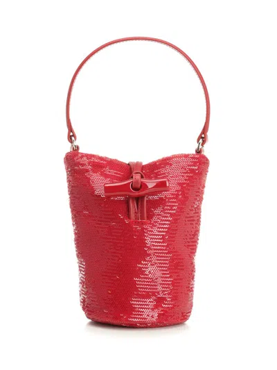 Longchamp Paris Le Roseau Handbags Red
