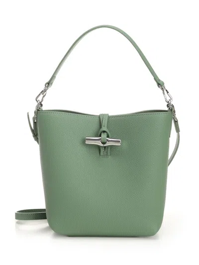 Longchamp Paris Le Roseau Leather Xs Bucket Bag Handbags Green