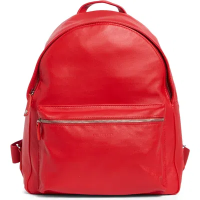 Longchamp Parisis Leather Backpack In Red
