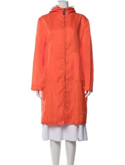 Pre-owned Longchamp Parka In Orange