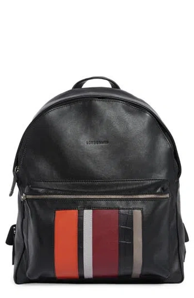Longchamp Patchwork Leather Backpack In Black