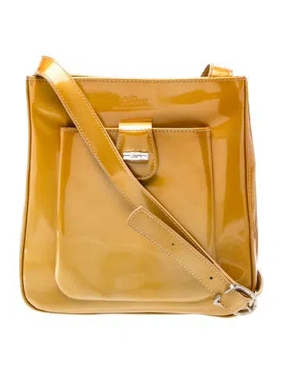 Pre-owned Longchamp Patent Leather Crossbody Bag In Neutral