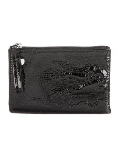 Pre-owned Longchamp Patent Leather Pouch In Black