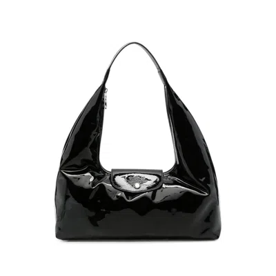 Longchamp Patent Leather Shoulder Bag In Black