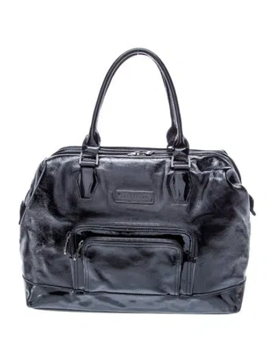 Pre-owned Longchamp Patent Leather Shoulder Bag In Blue