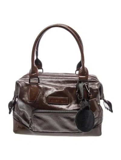Pre-owned Longchamp Patent Leather Shoulder Bag In Brown
