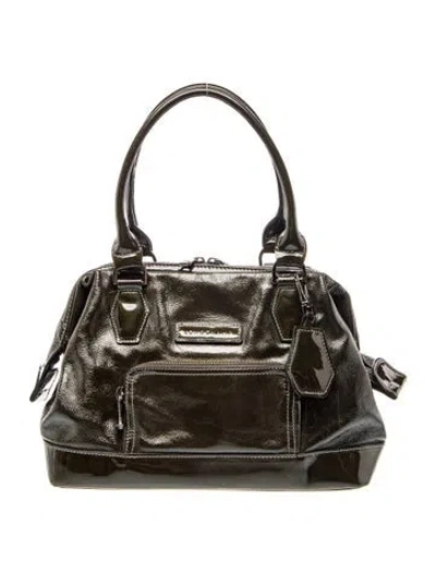 Pre-owned Longchamp Patent Leather Top Handle Bag In Green