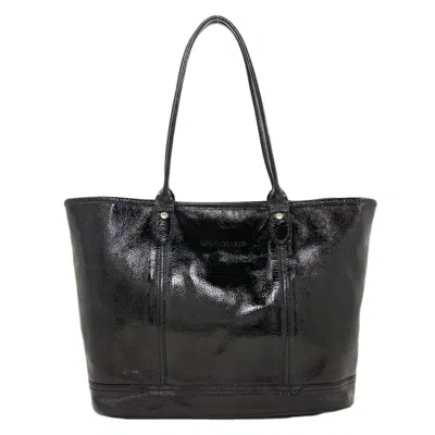 Pre-owned Longchamp Patent Leather Tote Bag () In Black