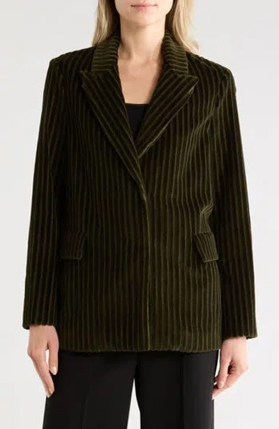 Longchamp Peak Lapel Corduroy Jacket In Blue